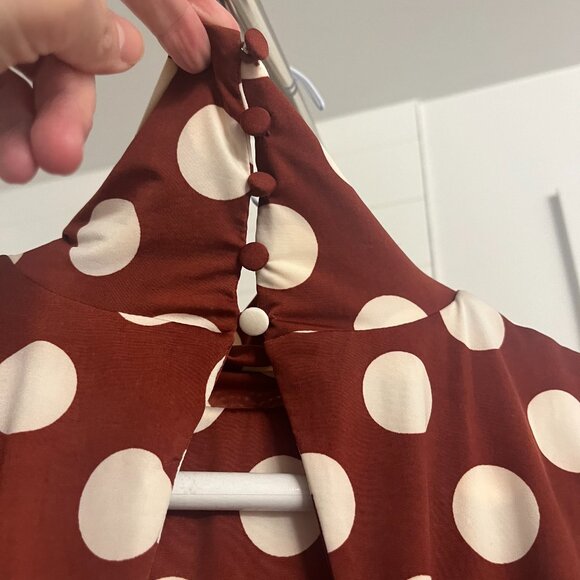Polka Dot Backless Top - Picture 5 of 8